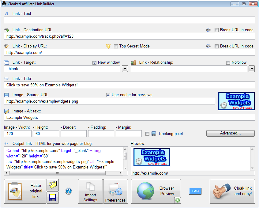 Cloaked Affiliate Link Builder 1.0 full